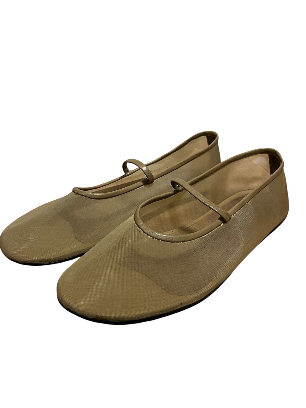 Jeffrey Campbell Swan Lake Sheer Mesh Mary Jane Ballet Flats Nude Beige Size 8 - Picture 2 of 11